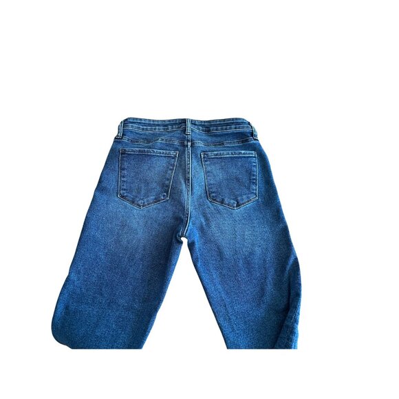 Evereve Women's Jeans Size 26 Medium Wash, Raw Hem Skinny Stretch Denim EE Butto - Picture 7 of 12